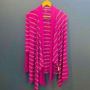 Icebreaker magenta and gray wrap. Can be worn multiple ways!